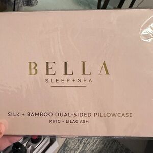 🆕 Bella Sleep + Spa Silk + Bamboo Dual-Sided Pillowcase King Lilac-Ash NIB